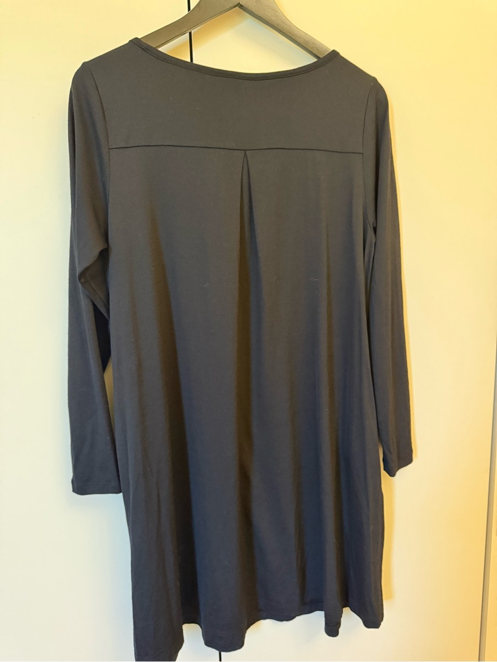 Wool& Black Merino Wool Swing Tunic Dress Top Long Sleeve Size Large - Picture 3 of 4